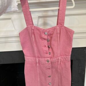 Mango Pink denim Button-Down Dress